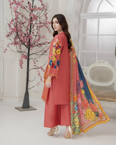 Designer Three Piece | 3D Floral | Embroidered Series | Khaddar