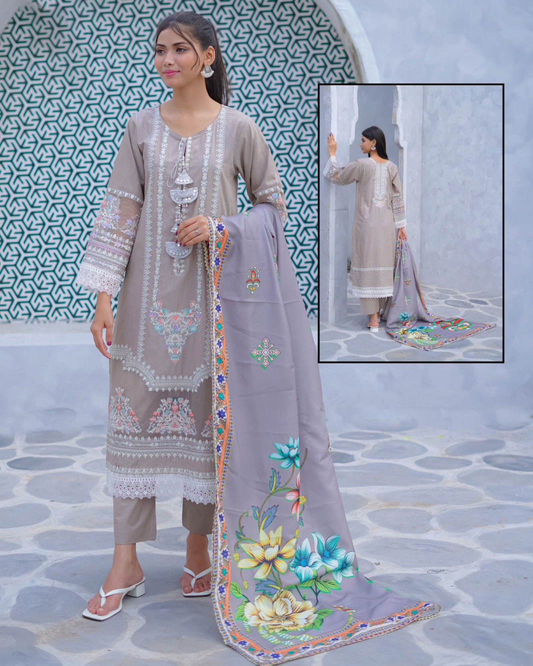 Three Piece | Luxury Embroidered | Formal Cum Casual | Khaddar