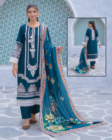 Three Piece | Luxury Embroidered | Formal Cum Casual | Khaddar