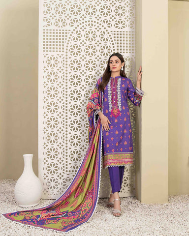 Designer Three Piece | Digital Printed | Embroidered | Khaddar