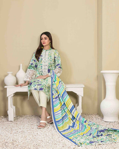 Designer Three Piece | Digital Printed | Embroidered | Khaddar