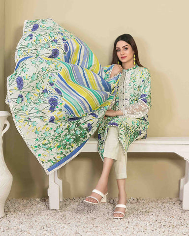 Designer Three Piece | Digital Printed | Embroidered | Khaddar