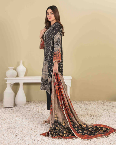 Designer Three Piece | Digital Printed | Embroidered | Khaddar