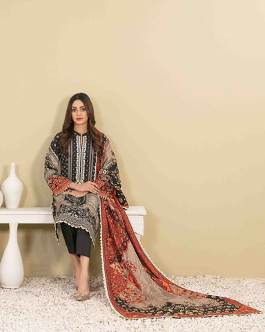 Designer Three Piece | Digital Printed | Embroidered | Khaddar