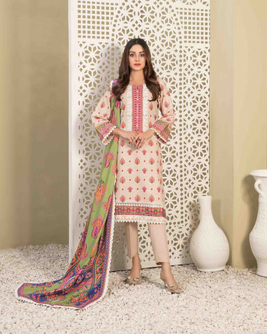 Designer Three Piece | Digital Printed | Embroidered | Khaddar