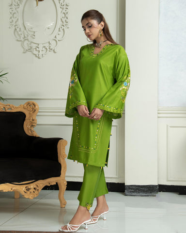 Designer Two Pieces | Embroidered | Trousers | Khaddar