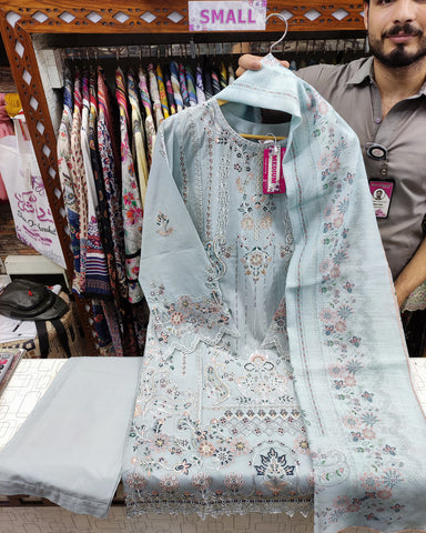 Designer Three Pieces | Sequins Embroidered Shirt | Airjet Lawn