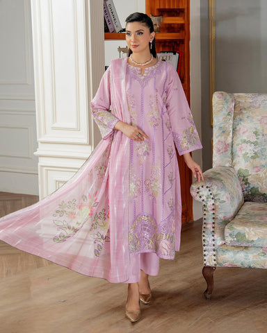 Designer Three Pieces | Sequins Embroidered Shirt | Airjet Lawn