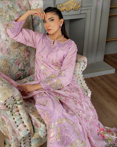 Designer Three Pieces | Sequins Embroidered Shirt | Airjet Lawn