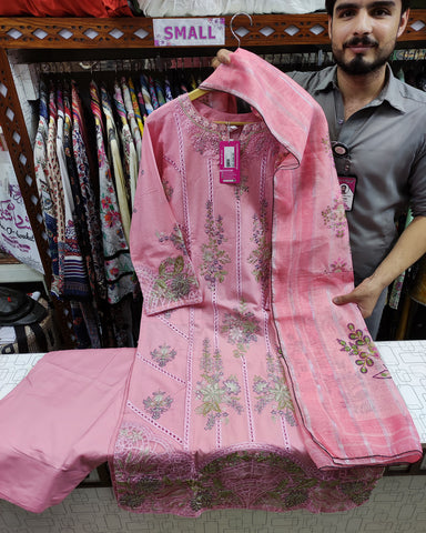Designer Three Pieces | Sequins Embroidered Shirt | Airjet Lawn
