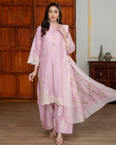 Designer Three Pieces | Schiffli Embroidered | Airjet Lawn