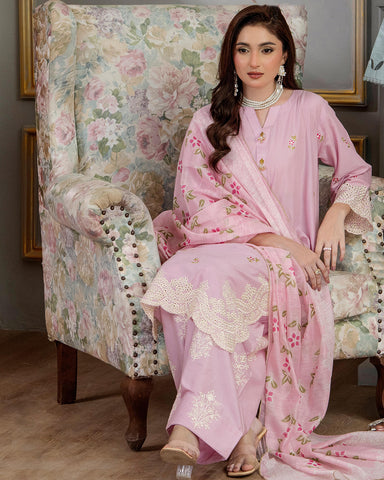 Designer Three Pieces | Schiffli Embroidered | Airjet Lawn