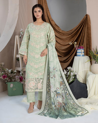 Embroidered Three Piece | Cut Dana - Designer | Luxury Lawn
