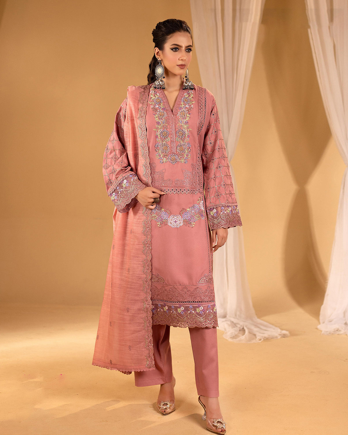 Designer Three Pieces | Luxury | Winter Dhanak