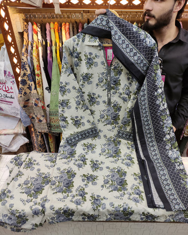 Printed Three Piece | Designer | Premium Khaddar