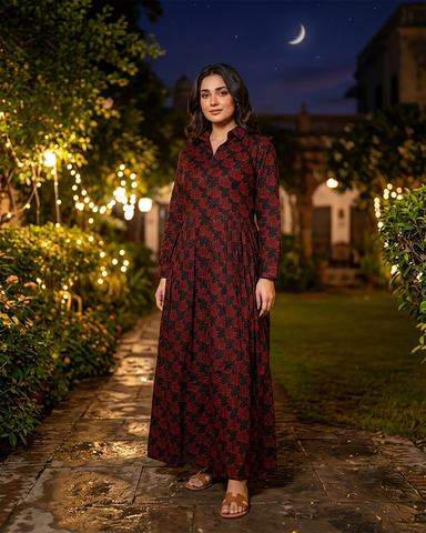 Designer Long Maxis | Printed Floral - Hania Series | Premium Lawn