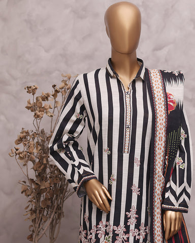 Digital Printed Three Piece | Designer "Hamna" | Soft Khaddar