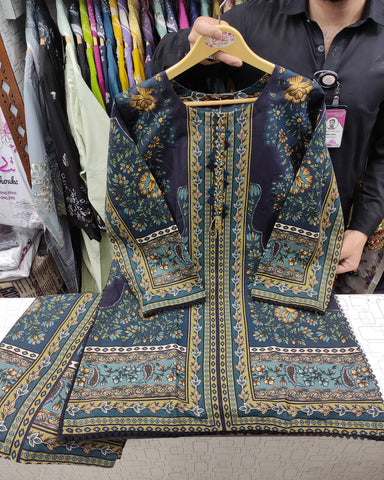 Designer CoOrds Two Piece | Digital Embroidered Prints | Soft Corduroy