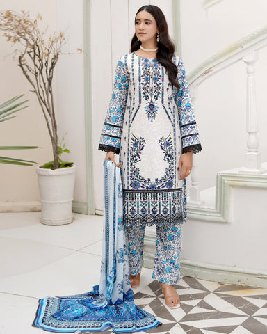 Designer Three Piece | Digital Printed Embroidered | Premium Khaddar