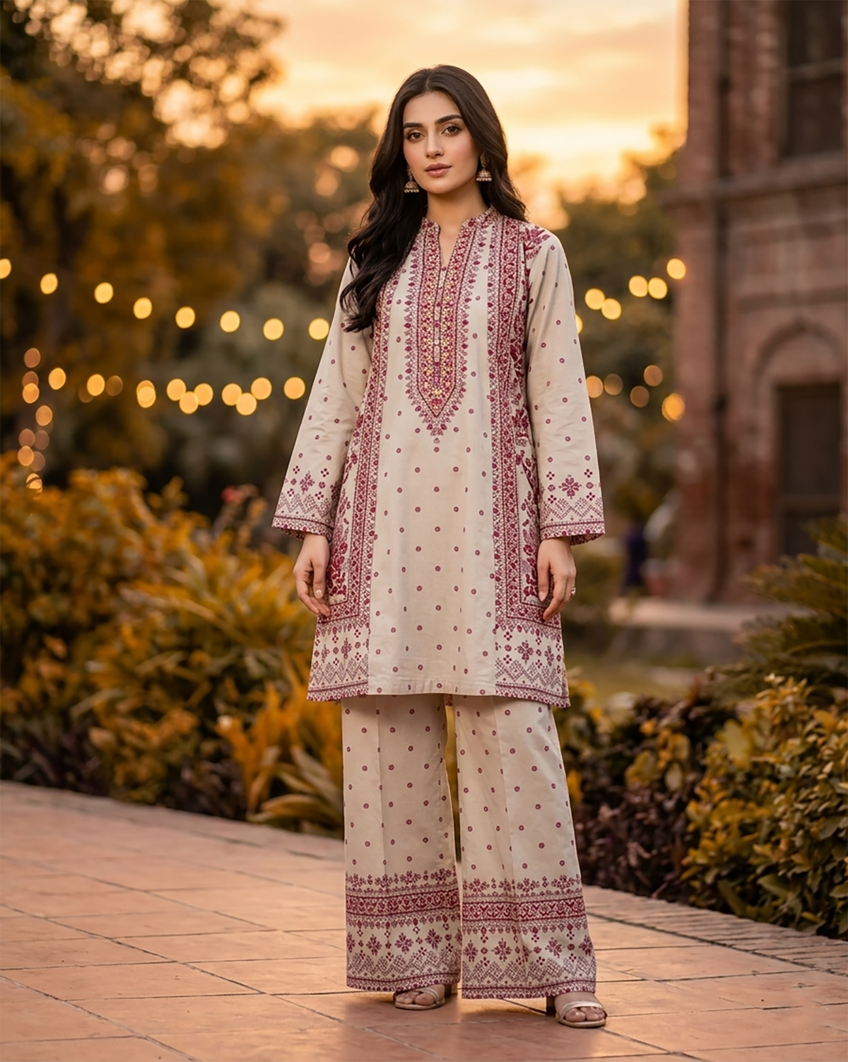 Designer Two Piece | Printed Co-Ord Set - Alyssa Gown | Premium Lawn