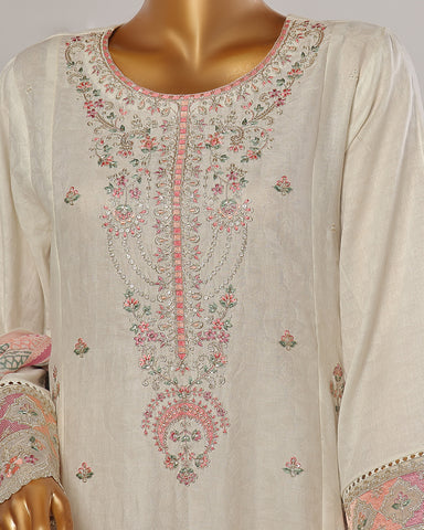 Three Piece | Fancy Embroidered Frock | Premium Jacquard