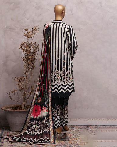 Digital Printed Three Piece | Designer "Hamna" | Soft Khaddar