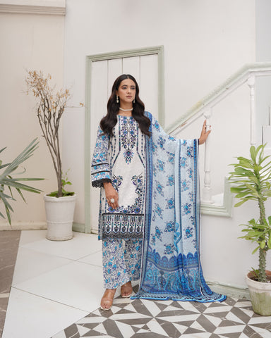 Designer Three Piece | Digital Printed Embroidered | Premium Khaddar