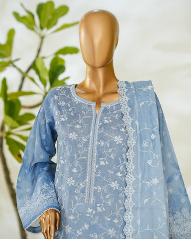 Three Piece Formals | Embroidered - White & White - Eid Special | Premium Lawn