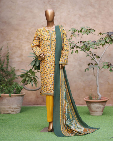 Printed Three Piece | Designer | Premium Khaddar