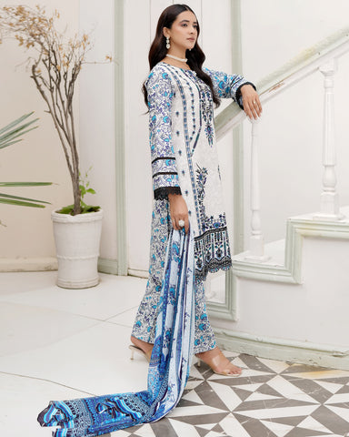 Designer Three Piece | Digital Printed Embroidered | Premium Khaddar