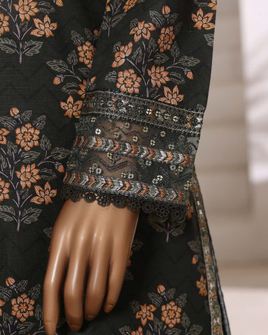 Embroidered Three Piece | Designer Printed - Malika | Winter Khaddar