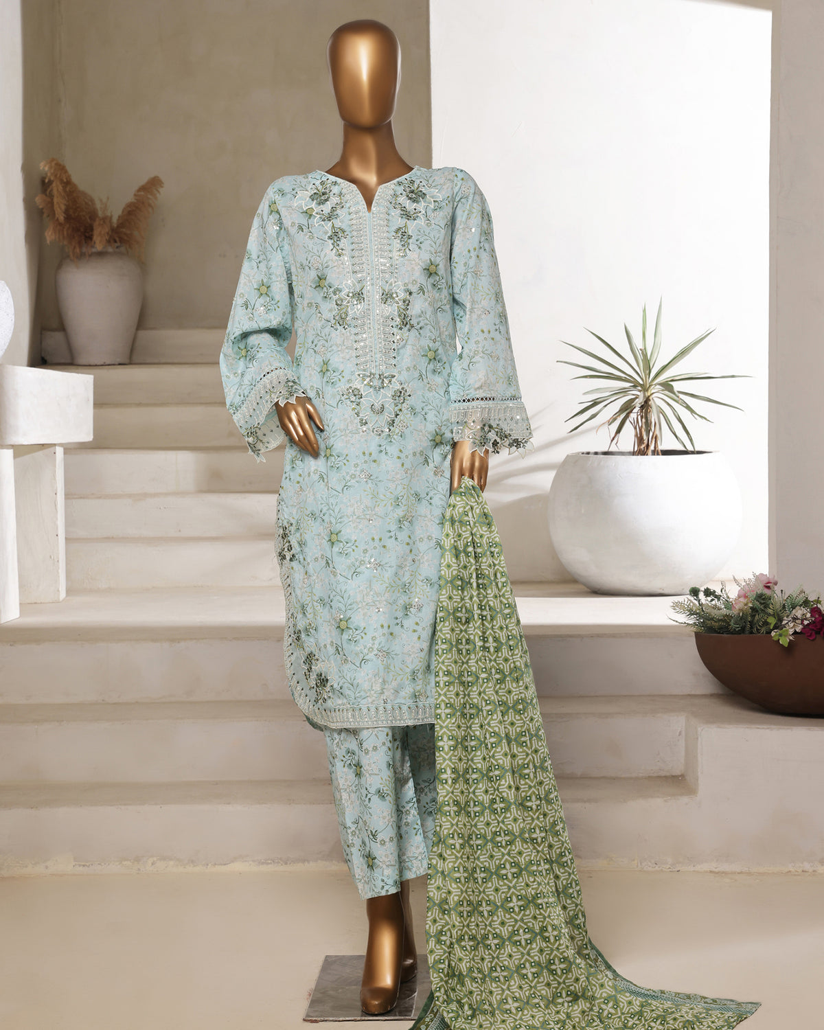 Luxury Three Piece | PrintKari Embroidery| Premium Lawn