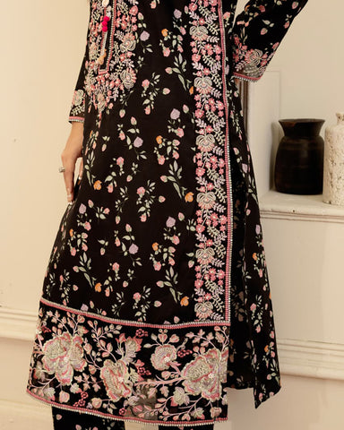 Designer Embroidered Three Piece | Elegant Style | Luxury Winter Cotton