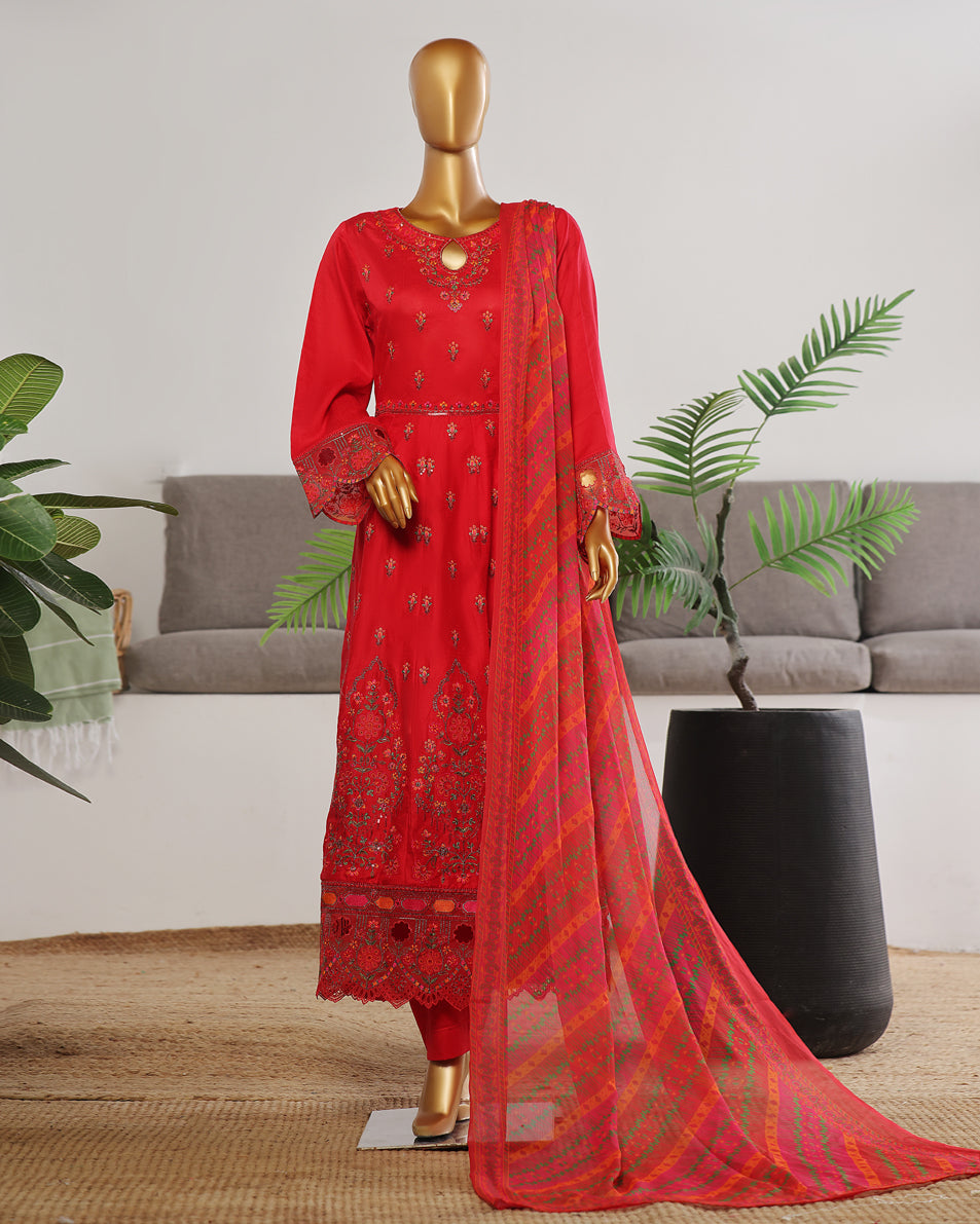 Three Piece | Fancy Embroidered Frock | Premium Jacquard