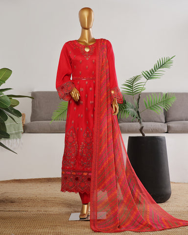 Three Piece | Fancy Embroidered Frock | Premium Jacquard