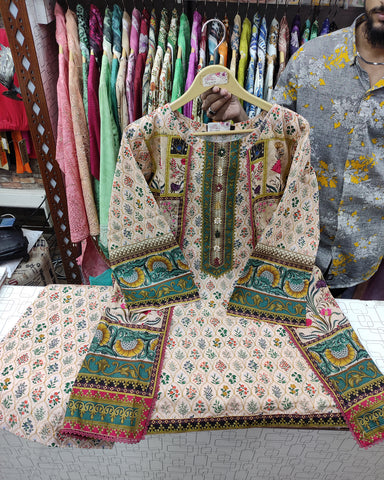 Designer Two Piece | Printed Co-Ord Set - Alyssa Gown | Premium Lawn