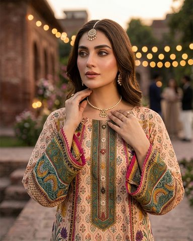 Designer Two Piece | Printed Co-Ord Set - Alyssa Gown | Premium Lawn