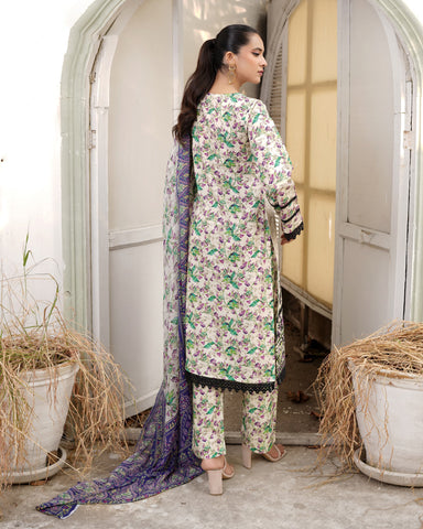 Designer Three Piece | Digital Printed Embroidered | Premium Khaddar