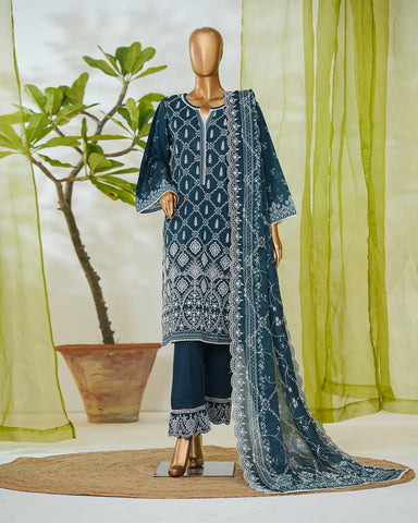 Three Piece Formals | Embroidered - White & White - Eid Special | Premium Lawn