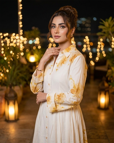 Designer Long Maxis | Printed Floral - Hania Series | Premium Lawn