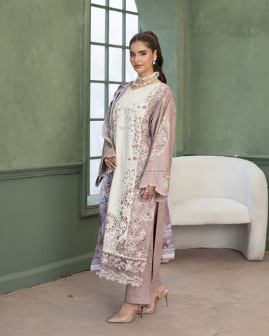 Designer Three Piece | Embroidered - Double Head | Premium Lawn