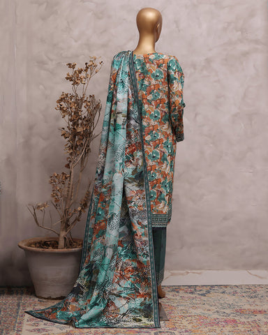 Digital Printed Three Piece | Designer "Hamna" | Soft Khaddar
