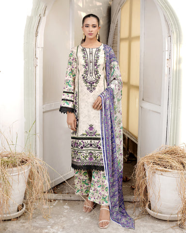 Designer Three Piece | Digital Printed Embroidered | Premium Khaddar