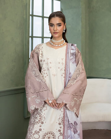 Designer Three Piece | Embroidered - Double Head | Premium Lawn