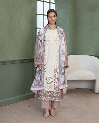 Designer Three Piece | Embroidered - Double Head | Premium Lawn