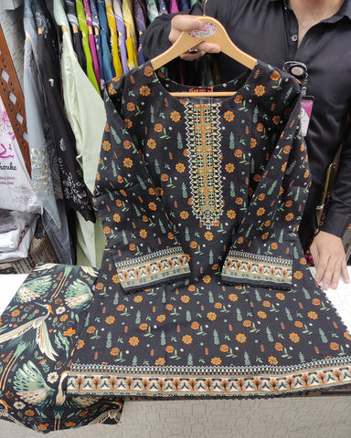 Designer CoOrds Two Piece | Digital Embroidered Prints | Soft Corduroy