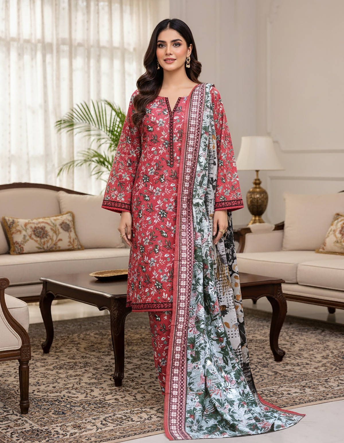 Printed Three Piece | Designer | Premium Khaddar