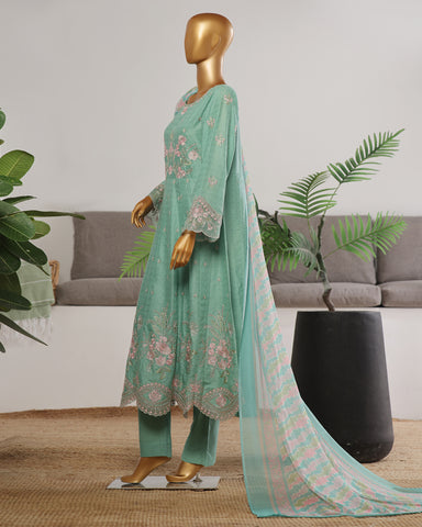 Three Piece | Fancy Embroidered Frock | Premium Jacquard