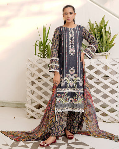 Designer Three Piece | Digital Printed Embroidered | Premium Khaddar