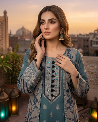 Designer Two Piece | Printed Co-Ord Set - Alyssa Gown | Premium Lawn